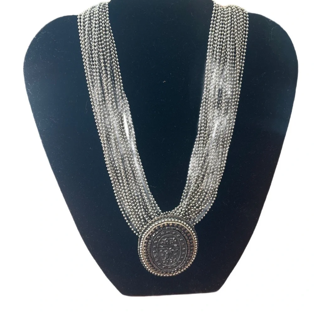 Elegant Silver Beaded Necklace Set